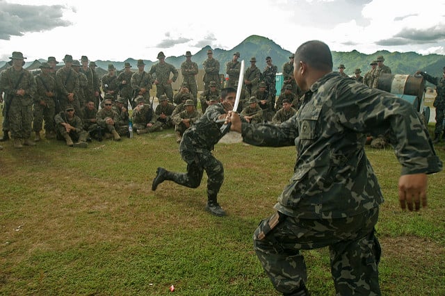 Filipino Stick Fighting class this morning!  Starting in September, Be  Ryong will offer Filipino stick fighting classes on Saturdays at 9am twice  a month. This is what we were working on